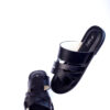 Jarikre Obsidian Cross Strap Leather Slides for Men | Premium Leather Slippers Nigeria