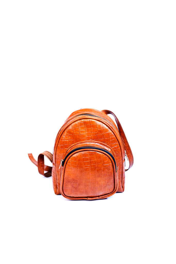 Jarikre Terra Croc Mini Leather Backpack (Tan) | Premium Leather Backpack in Nigeria