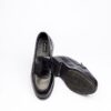 Jarikre black penny loafers for men on white background