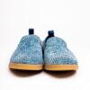 Jarikre blue woven slip on shoes for men on white background
