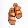 Jarikre Men’s Brown Cutout Buckle Slide Sandals