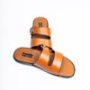 Jarikre Men’s Brown Cutout Buckle Slide Sandals