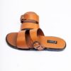 Jarikre Men’s Brown Cutout Buckle Slide Sandals