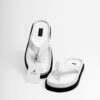 Jarikre white thong slippers for men on white background