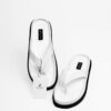Jarikre white thong slippers for men on white background