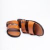 Jarikre Men’s Brown Cutout Buckle Slide Sandals